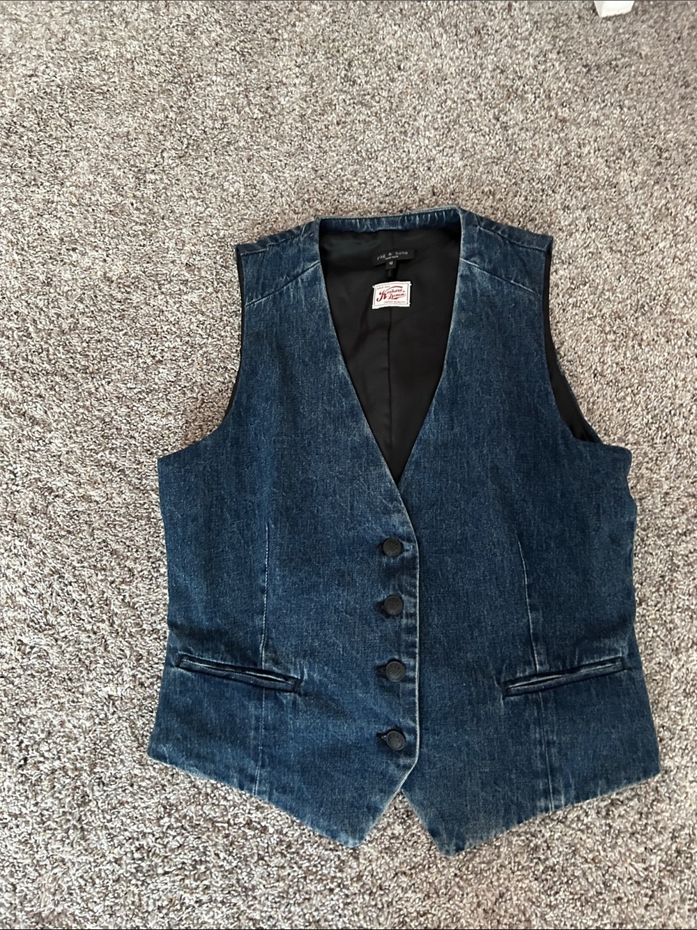 NWOT Rag & Bone Vintage-Inspired Dark Blue Denim Vest